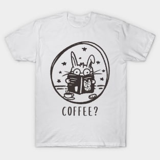 coffee? cute cat reading a cat book T-Shirt